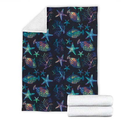 Starfish Pattern Print Design 01 Premium Blanket