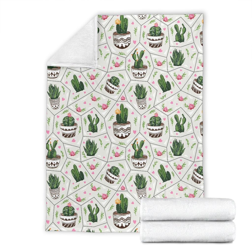 Cactus Pattern Print Design 04 Premium Blanket