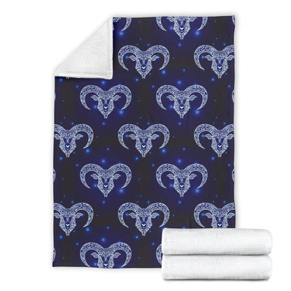 Aries Zodiac Pattern Print Design 01 Premium Blanket