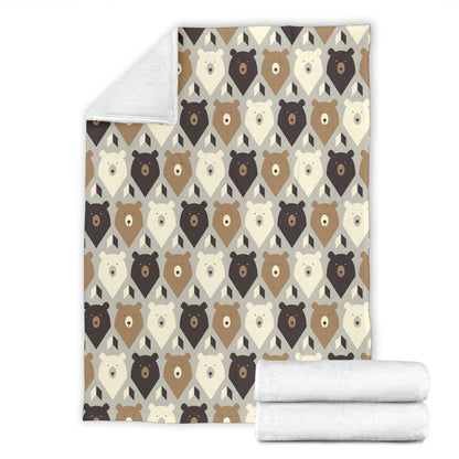 Bear Pattern Print Design 04 Premium Blanket