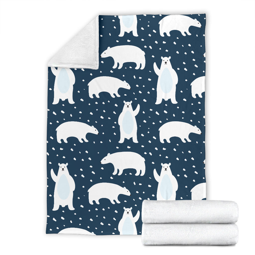 Polar Bear Pattern Print Design A02 Premium Blanket