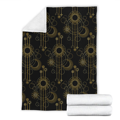 Moon Boho Style Pattern Print Design 01 Premium Blanket