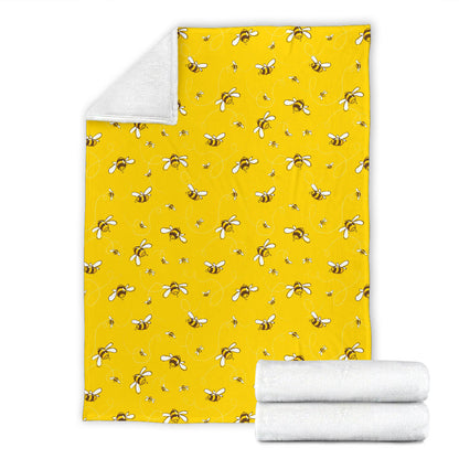 Bee Pattern Print Design 05 Premium Blanket