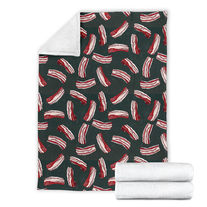 Bacon Pattern Print Design 02 Premium Blanket