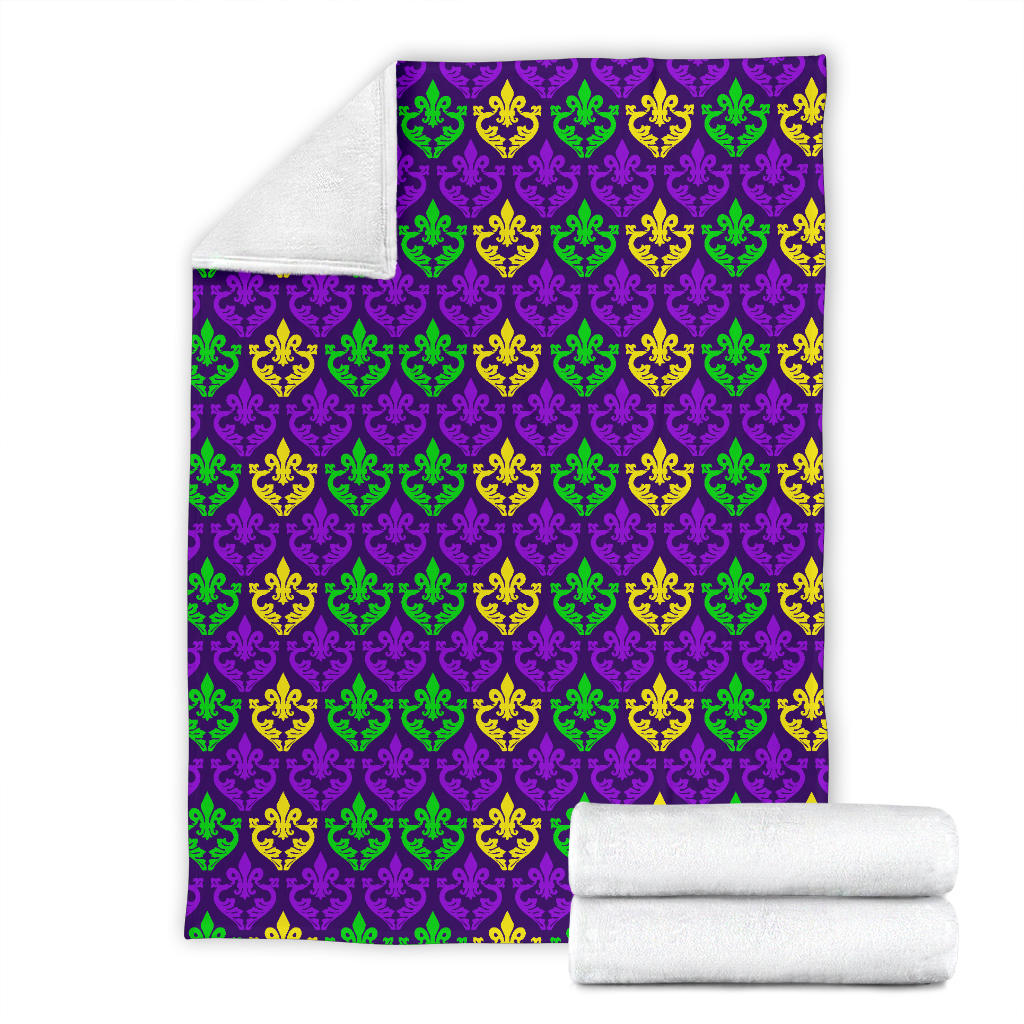 Mardi Gras Pattern Print Design 02 Premium Blanket