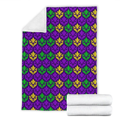 Mardi Gras Pattern Print Design 02 Premium Blanket