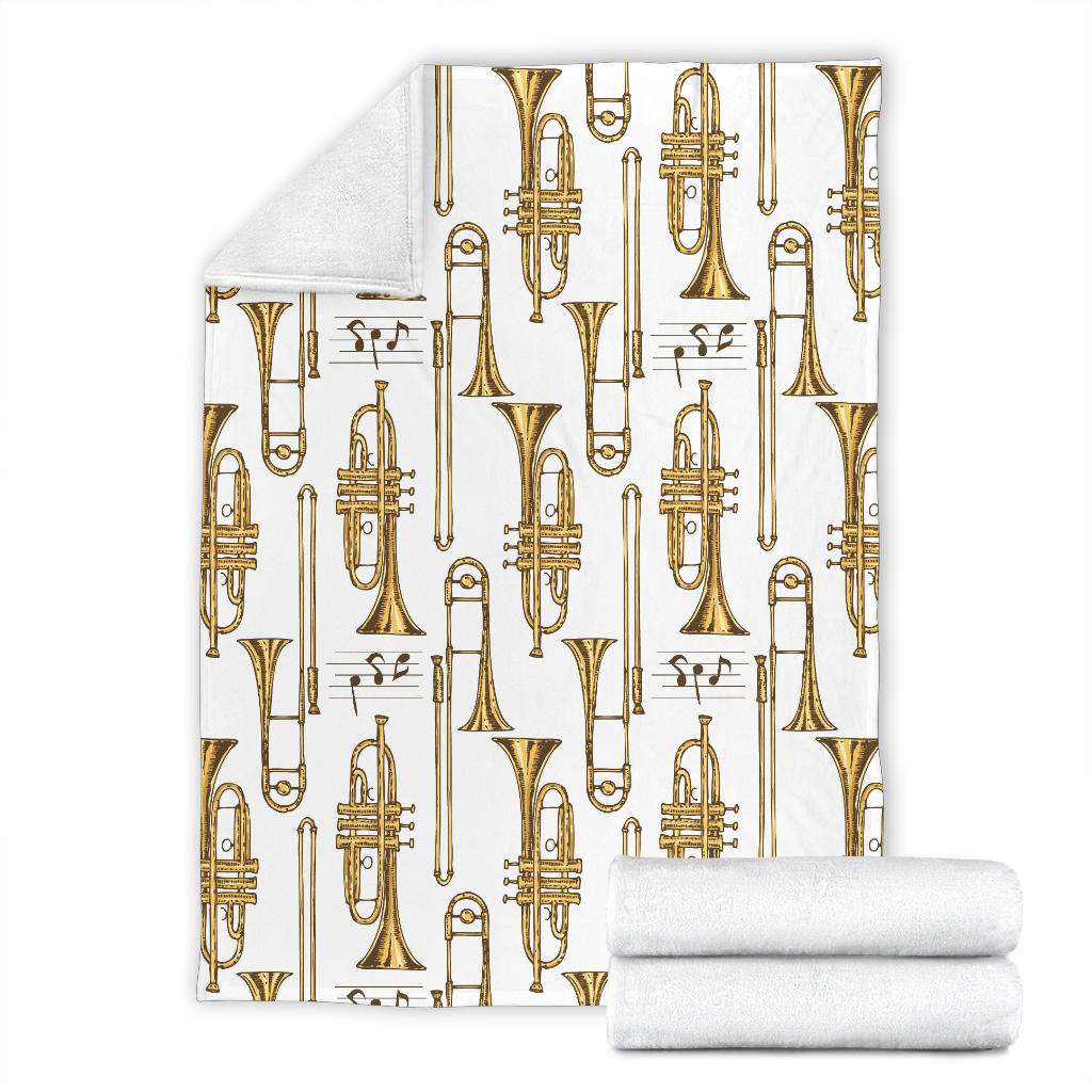 Trombone Pattern Print Design 04 Premium Blanket