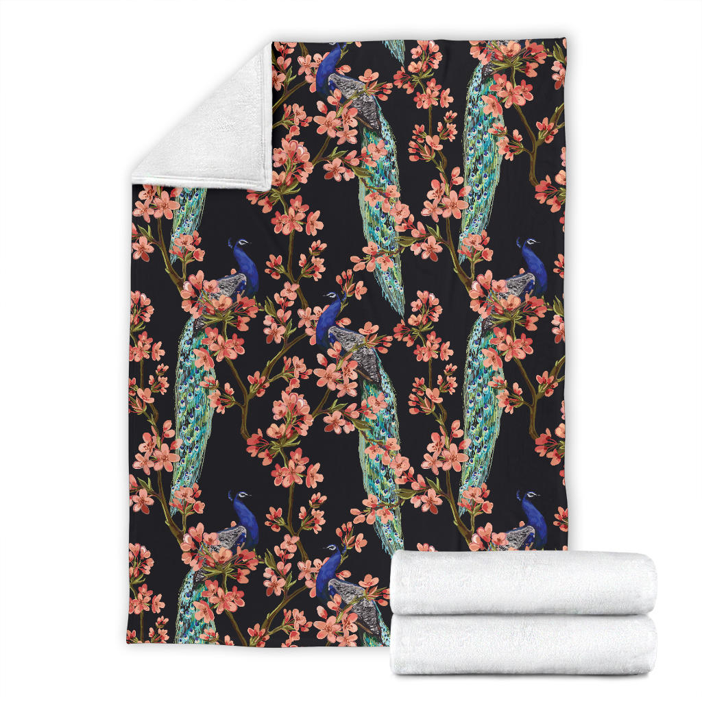 Peacock Pattern Print Design A01 Premium Blanket