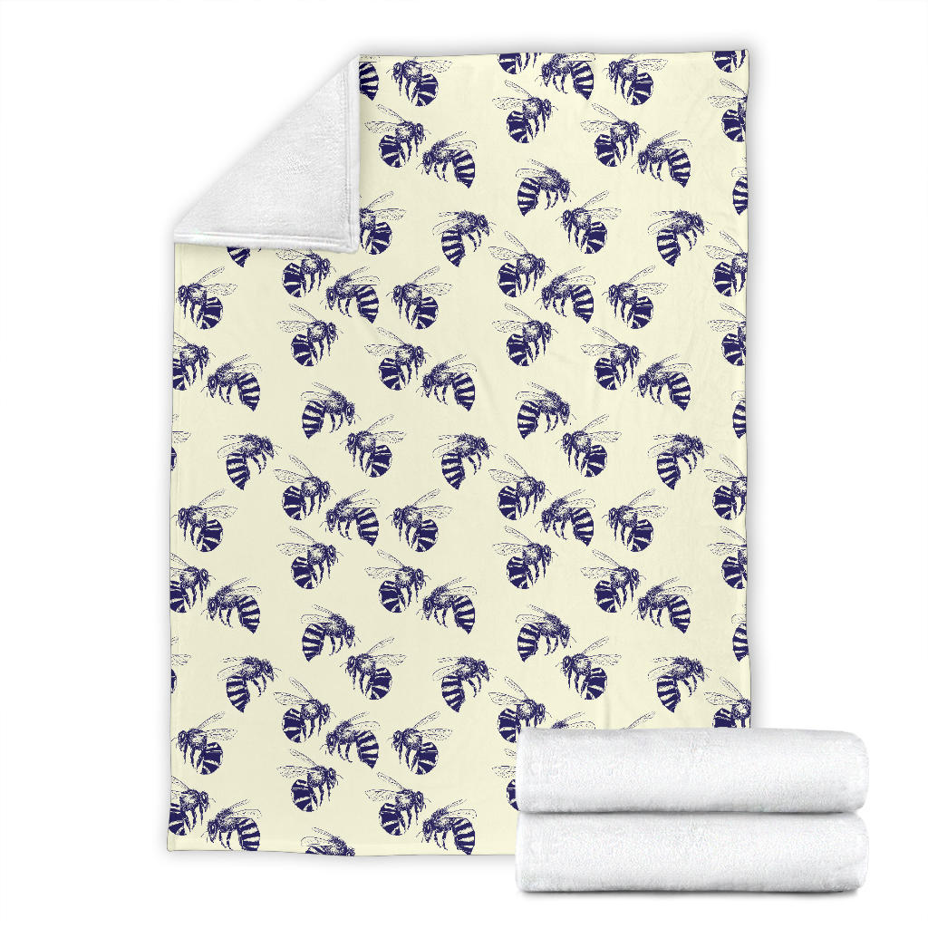 Bee Pattern Print Design 02 Premium Blanket