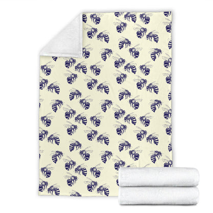 Bee Pattern Print Design 02 Premium Blanket