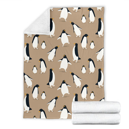 Penguin Pattern Print Design A01 Premium Blanket