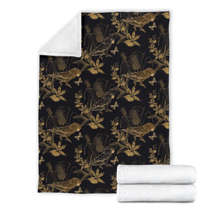 Parakeet Pattern Print Design A05 Premium Blanket