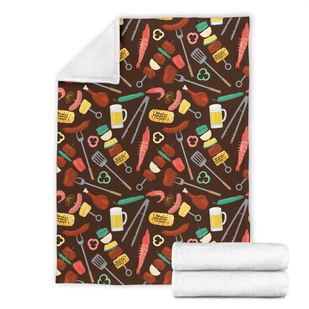 Barbecue Pattern Print Design 05 Premium Blanket