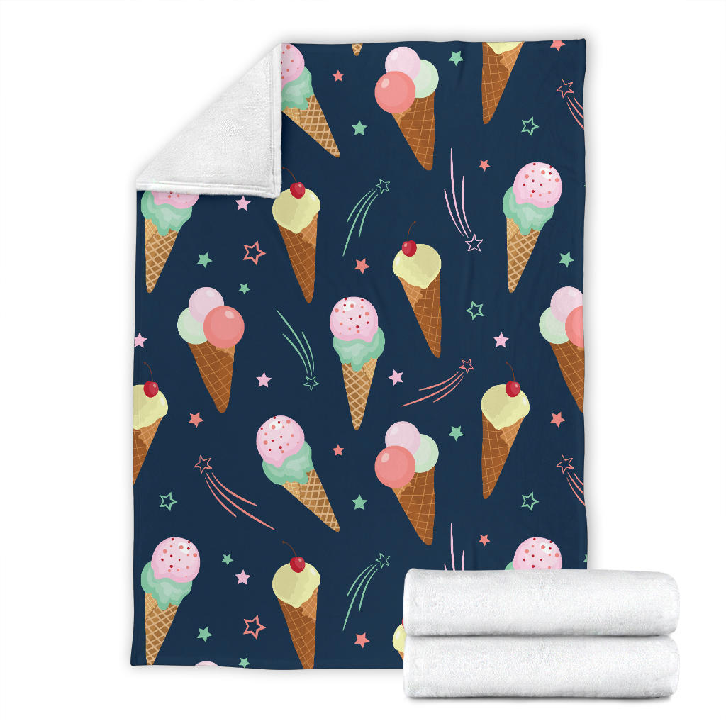 Ice Cream Pattern Print Design 04 Premium Blanket