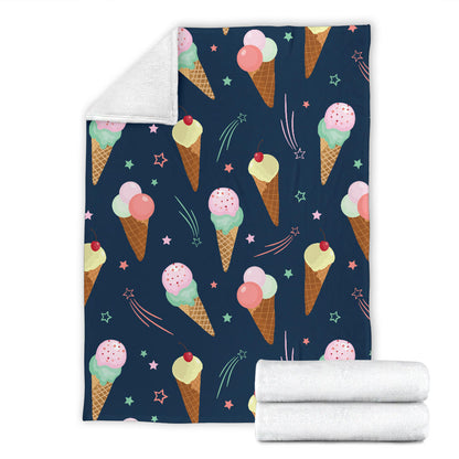 Ice Cream Pattern Print Design 04 Premium Blanket