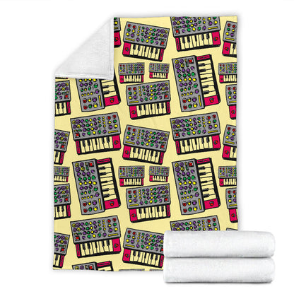 Synthesizer Pattern Print Design 01 Premium Blanket