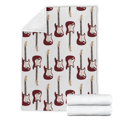 Bass Guitar Pattern Print Design 03 Premium Blanket