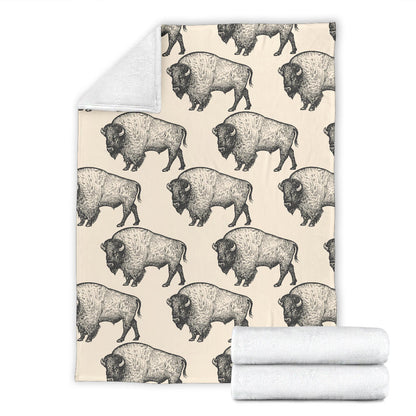 Bison Pattern Print Design 02 Premium Blanket