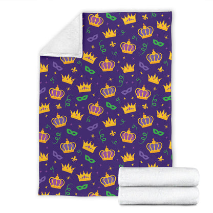 Mardi Gras Pattern Print Design 03 Premium Blanket