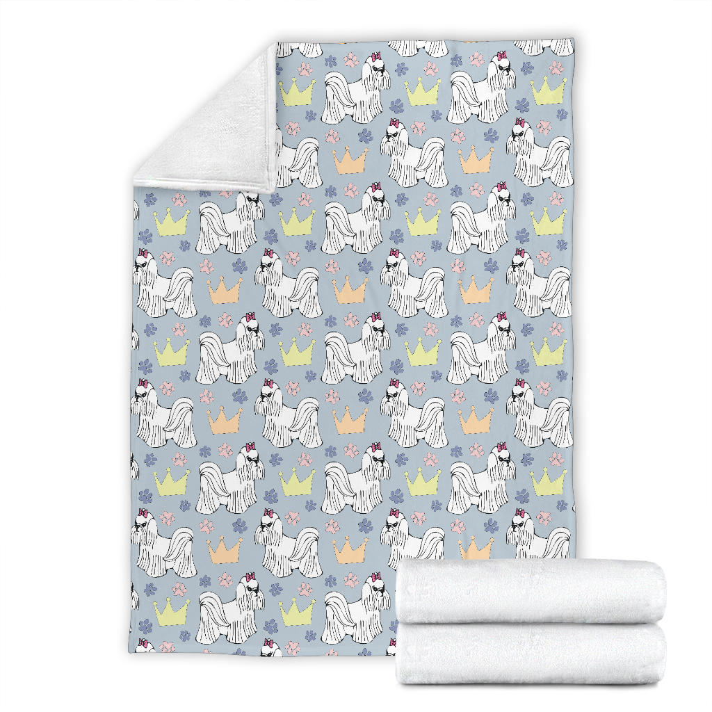 Maltese Pattern Print Design 04 Premium Blanket