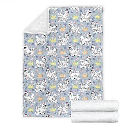 Maltese Pattern Print Design 04 Premium Blanket