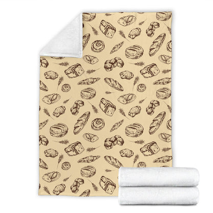 Bread Pattern Print Design 04 Premium Blanket