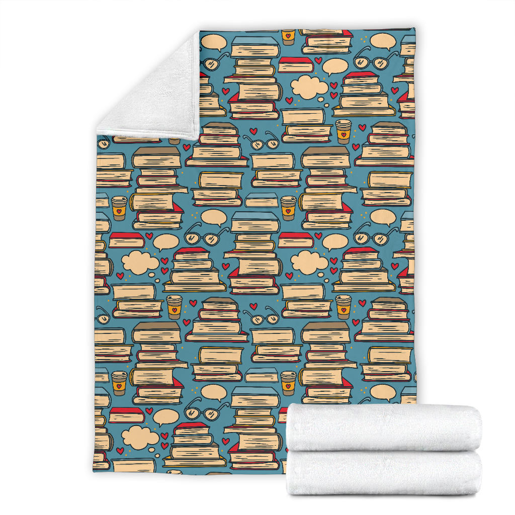 Book Pattern Print Design 03 Premium Blanket