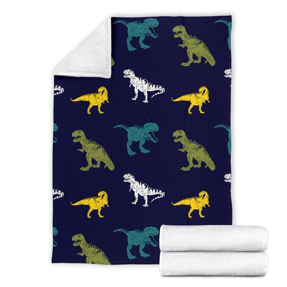 T Rex Pattern Print Design A07 Premium Blanket