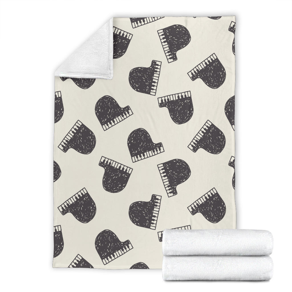 Piano Pattern Print Design 04 Premium Blanket