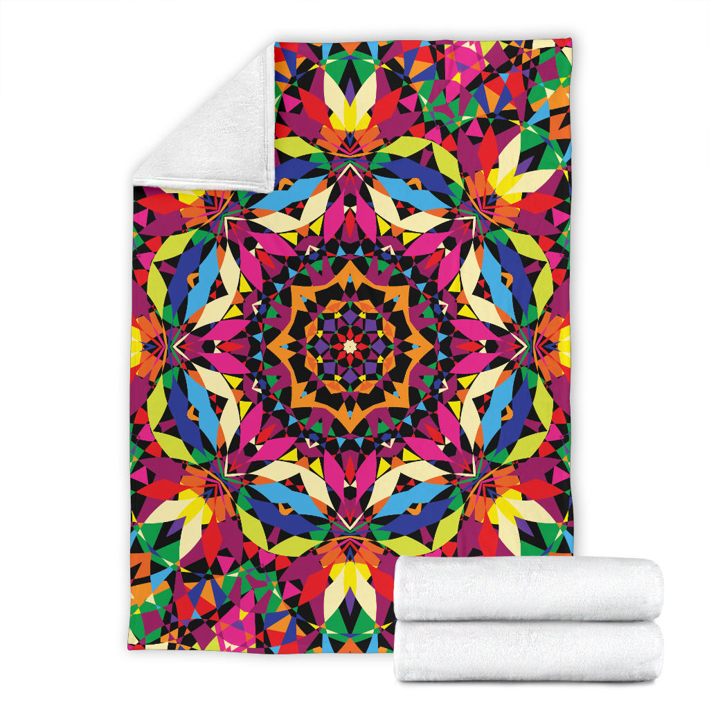 Kaleidoscope Pattern Print Design 02 Premium Blanket