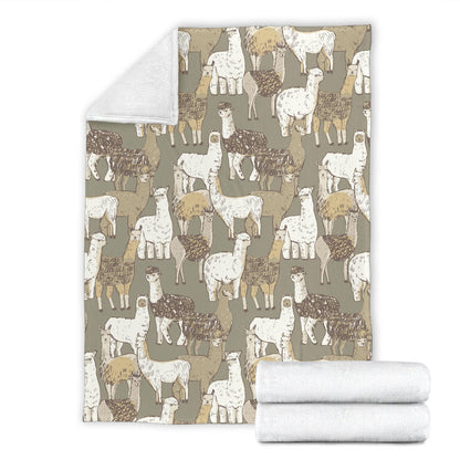 Alpaca Pattern Print Design 01 Premium Blanket