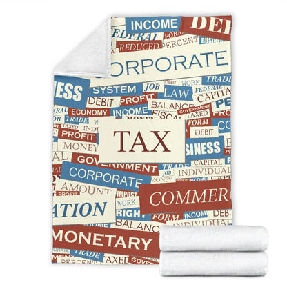 Accounting Financial Pattern Print Design 01 Premium Blanket