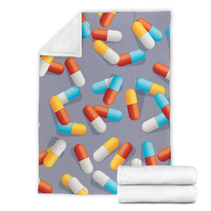 Pill Pattern Print Design A01 Premium Blanket