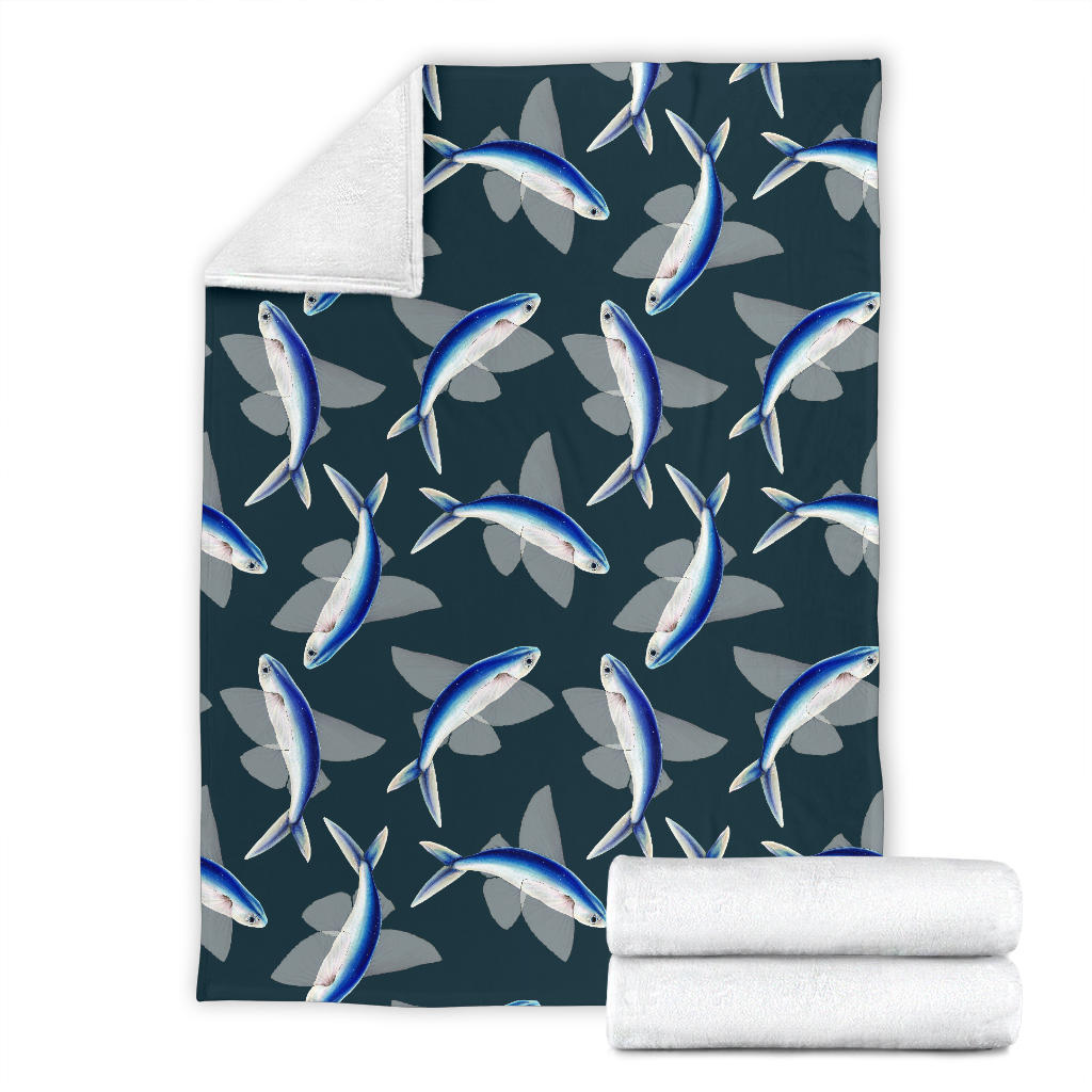Flying Fish Pattern Print Design 04 Premium Blanket