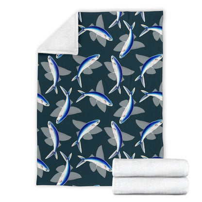 Flying Fish Pattern Print Design 04 Premium Blanket