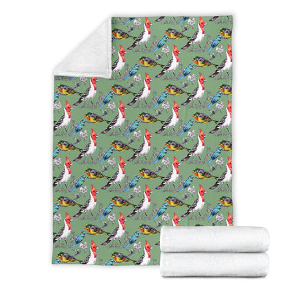 Birds Pattern Print Design 07 Premium Blanket