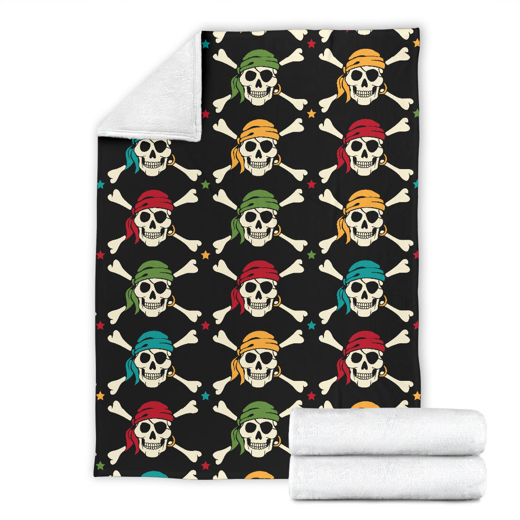 Pirate Pattern Print Design A01 Premium Blanket