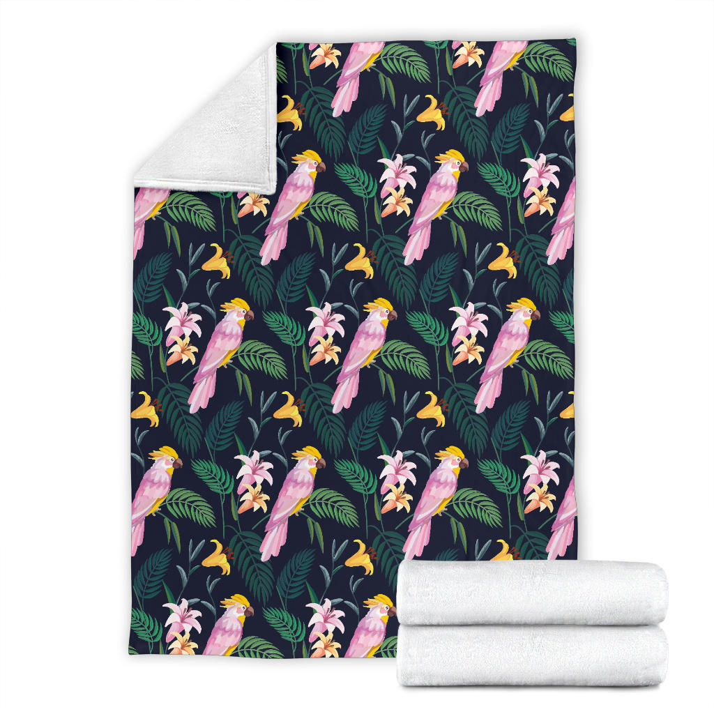 Cockatoo Pattern Print Design 03 Premium Blanket