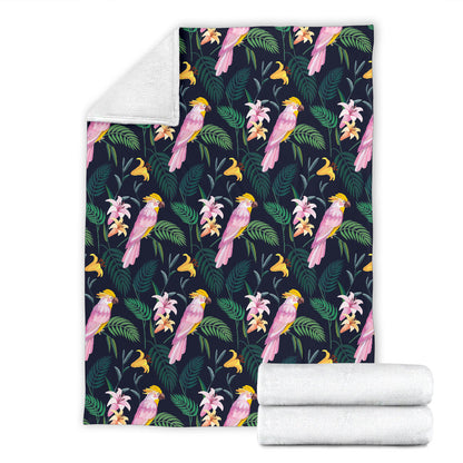 Cockatoo Pattern Print Design 03 Premium Blanket