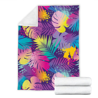 Palm Leaf Pattern Print Design A04 Premium Blanket