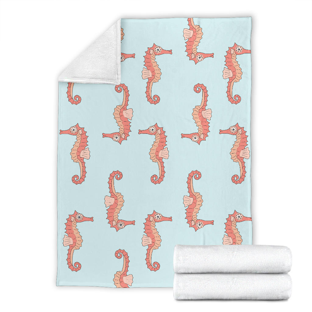 SeaHorse Pattern Print Design 01 Premium Blanket