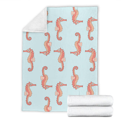 SeaHorse Pattern Print Design 01 Premium Blanket