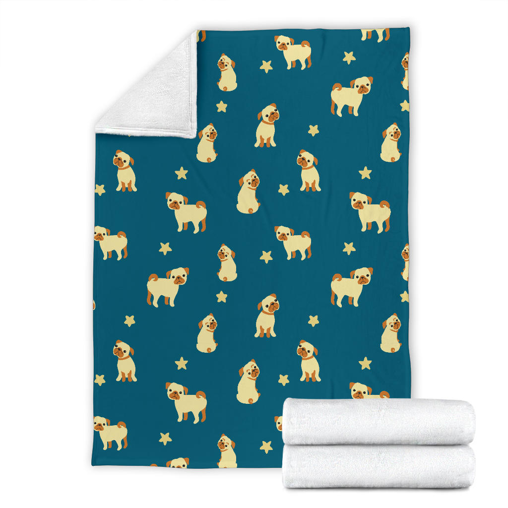 Pug Pattern Print Design A06 Premium Blanket