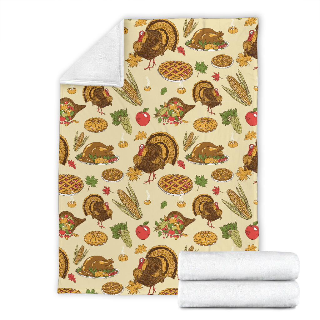Turkey Pattern Print Design 02 Premium Blanket