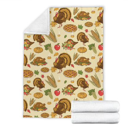 Turkey Pattern Print Design 02 Premium Blanket