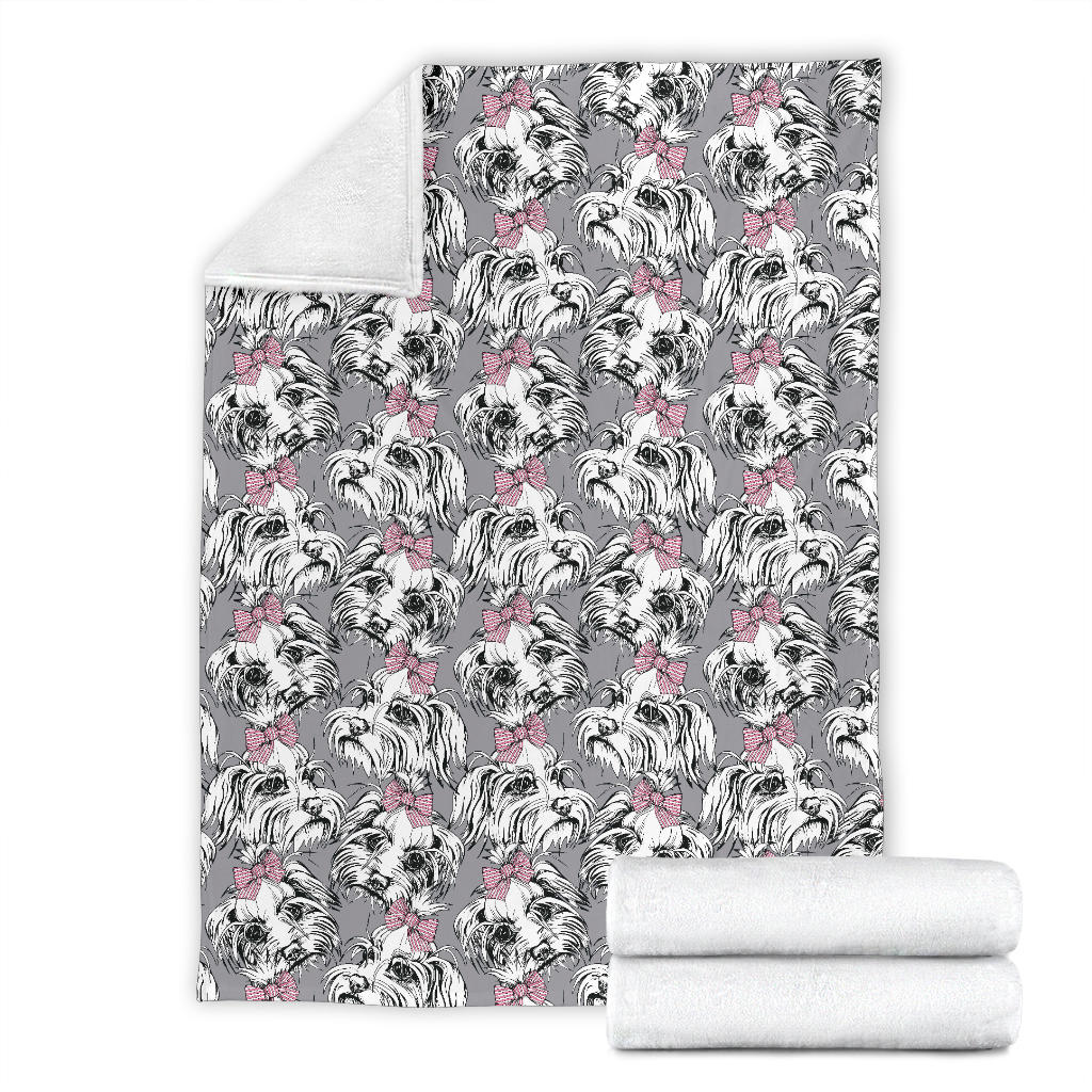 Maltese Pattern Print Design 01 Premium Blanket