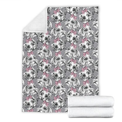 Maltese Pattern Print Design 01 Premium Blanket