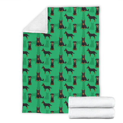 Beauceron Pattern Print Design 01 Premium Blanket