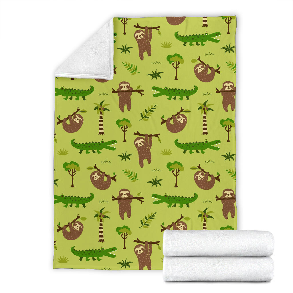 Alligator Pattern Print Design 04 Premium Blanket