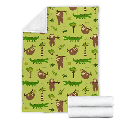 Alligator Pattern Print Design 04 Premium Blanket